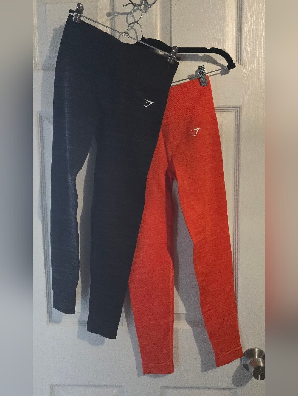 Gymshark Seamless Leggings Bundle Of 2- Black & Orange 7/8